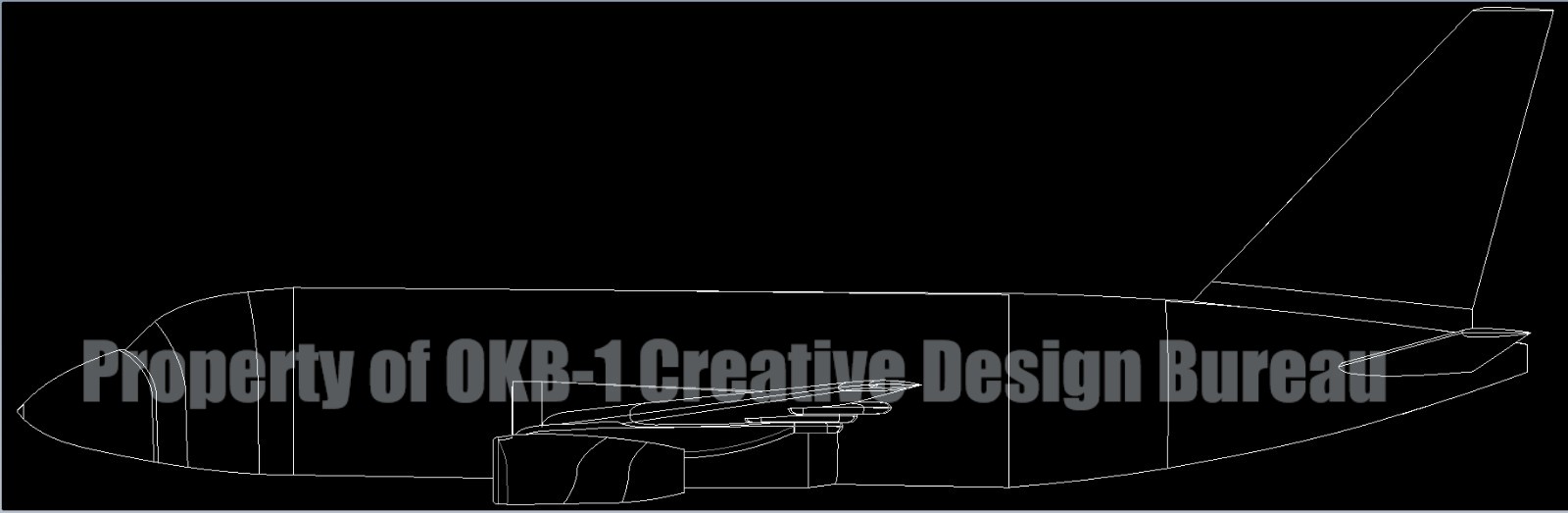 IPTN N-2130 PW-6000 — 2D CAD Side View